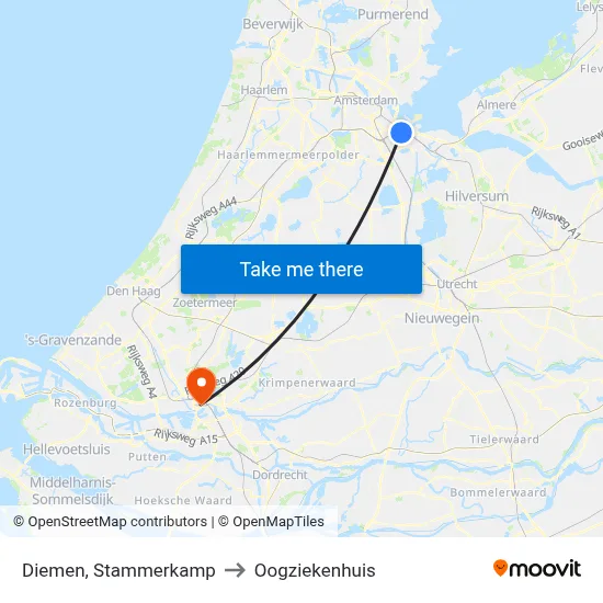 Diemen, Stammerkamp to Oogziekenhuis map