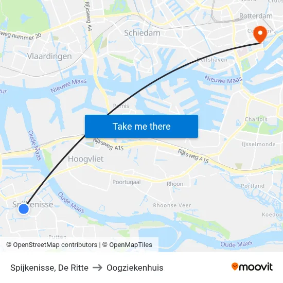 Spijkenisse, De Ritte to Oogziekenhuis map