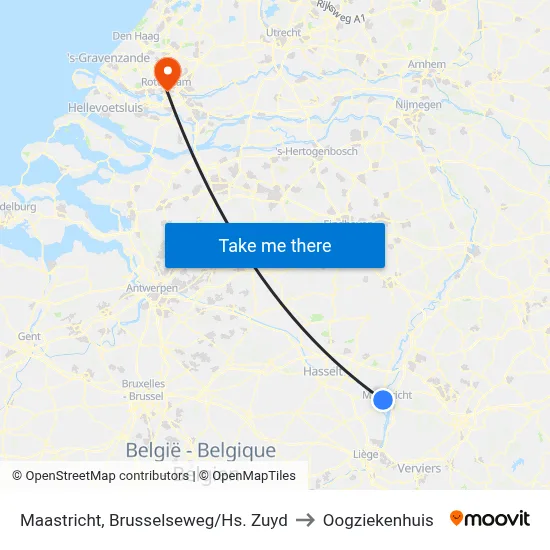 Maastricht, Brusselseweg/Hs. Zuyd to Oogziekenhuis map
