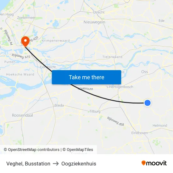 Veghel, Busstation to Oogziekenhuis map