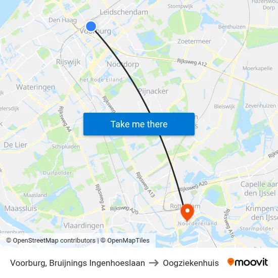 Voorburg, Bruijnings Ingenhoeslaan to Oogziekenhuis map