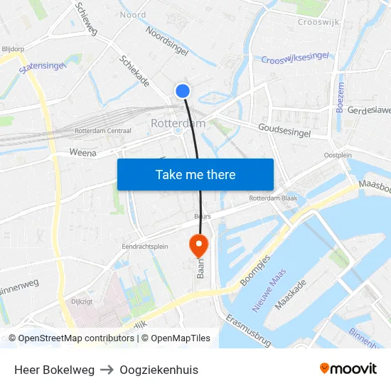 Heer Bokelweg to Oogziekenhuis map
