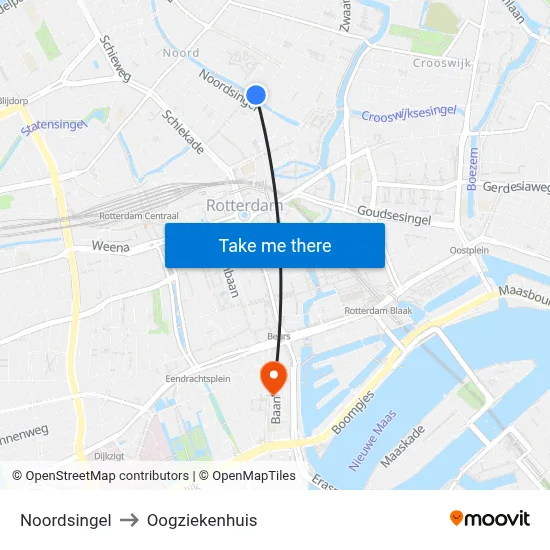 Noordsingel to Oogziekenhuis map