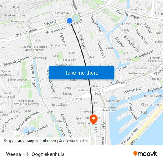Weena to Oogziekenhuis map