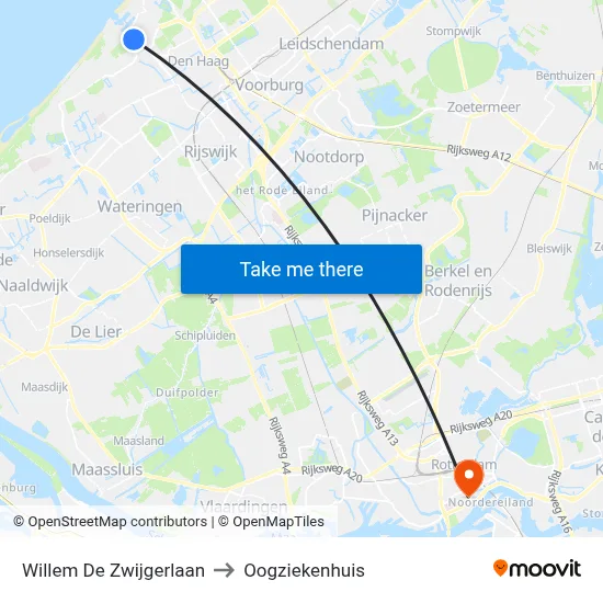Willem De Zwijgerlaan to Oogziekenhuis map