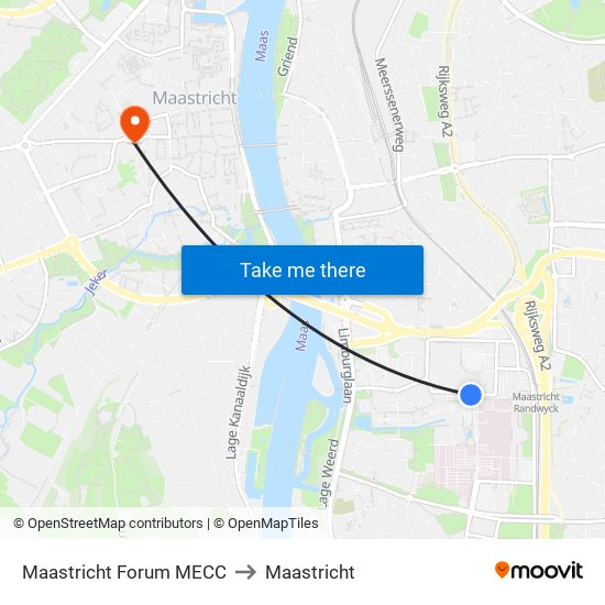 Maastricht Forum MECC to Maastricht map