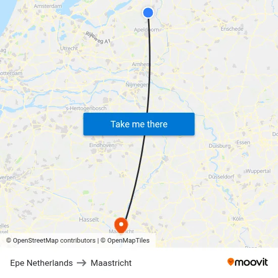 Epe Netherlands to Maastricht map