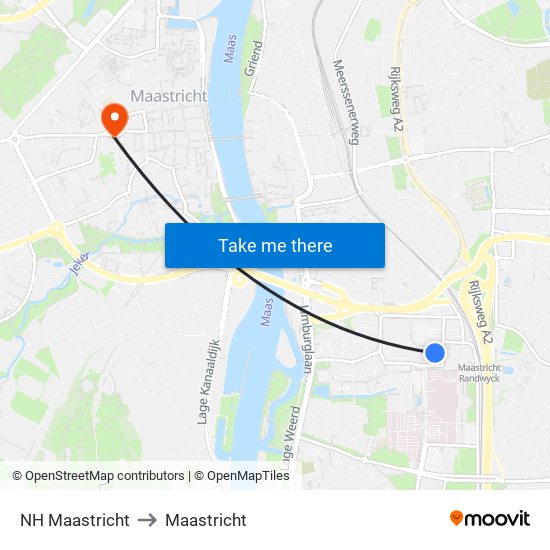 NH Maastricht to Maastricht map