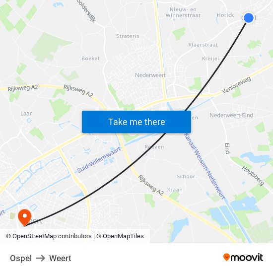 Ospel to Weert map