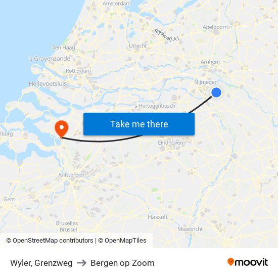 Wyler, Grenzweg to Bergen op Zoom map