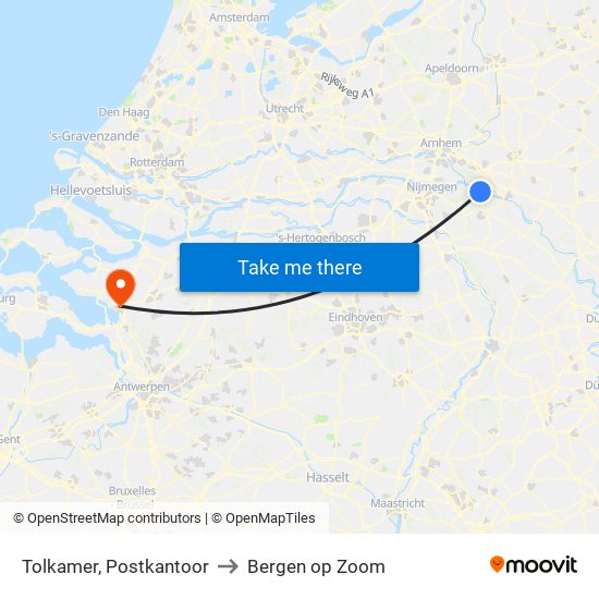 Tolkamer, Postkantoor to Bergen op Zoom map