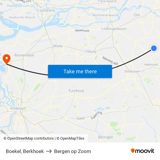 Boekel, Berkhoek to Bergen op Zoom map