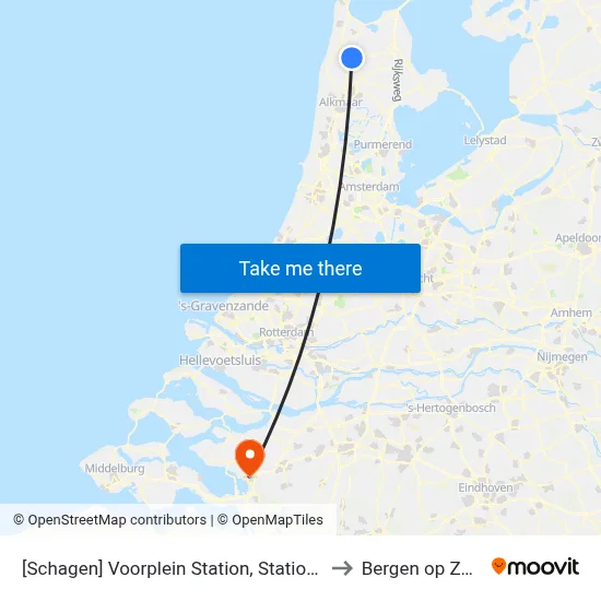 [Schagen] Voorplein Station, Stationsweg to Bergen op Zoom map