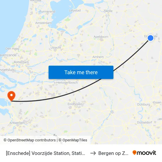 [Enschede] Voorzijde Station, Stationsplein to Bergen op Zoom map
