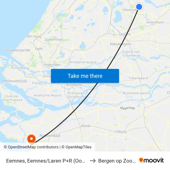 Eemnes, Eemnes/Laren P+R (Oost) to Bergen op Zoom map