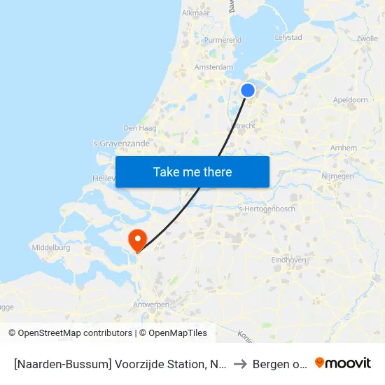 [Naarden-Bussum] Voorzijde Station, Ns-Bushalte Albrechtlaan to Bergen op Zoom map