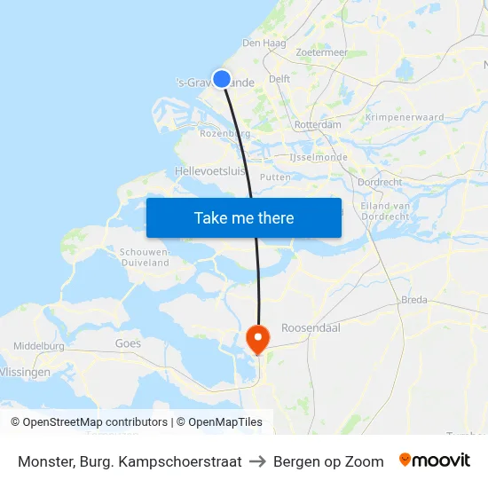 Monster, Burg. Kampschoerstraat to Bergen op Zoom map