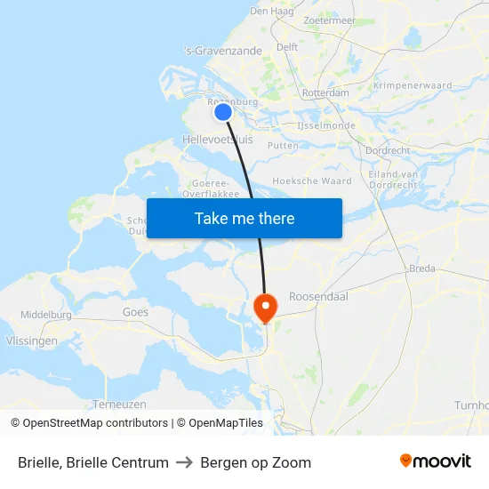 Brielle, Brielle Centrum to Bergen op Zoom map