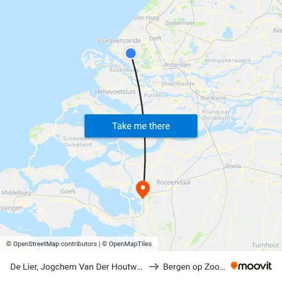 De Lier, Jogchem Van Der Houtweg to Bergen op Zoom map
