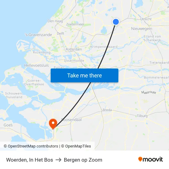 Woerden, In Het Bos to Bergen op Zoom map
