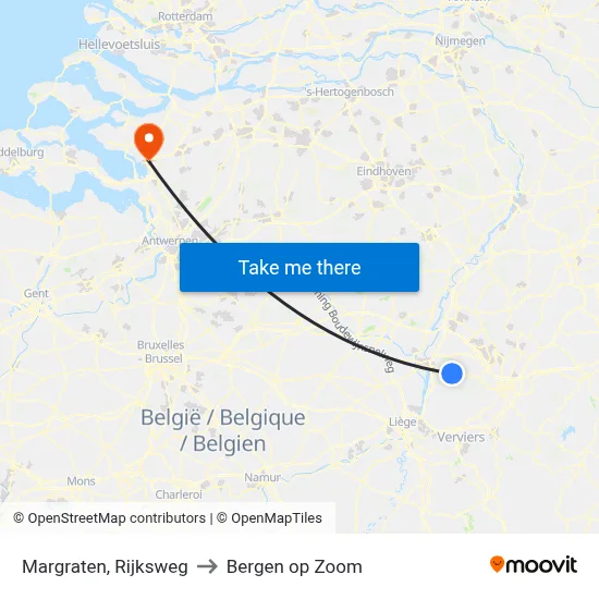 Margraten, Rijksweg to Bergen op Zoom map