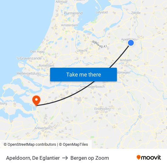 Apeldoorn, De Eglantier to Bergen op Zoom map