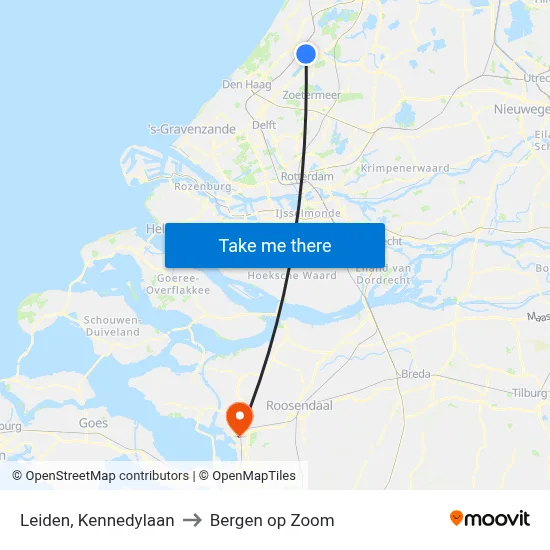 Leiden, Kennedylaan to Bergen op Zoom map