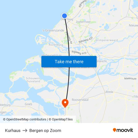 Kurhaus to Bergen op Zoom map