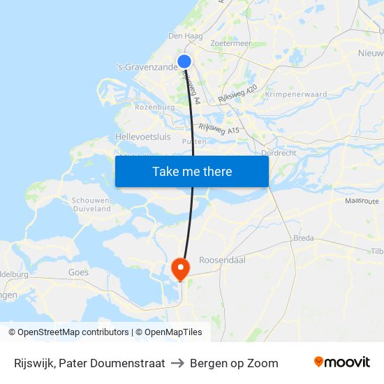 Rijswijk, Pater Doumenstraat to Bergen op Zoom map