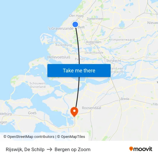 Rijswijk, De Schilp to Bergen op Zoom map