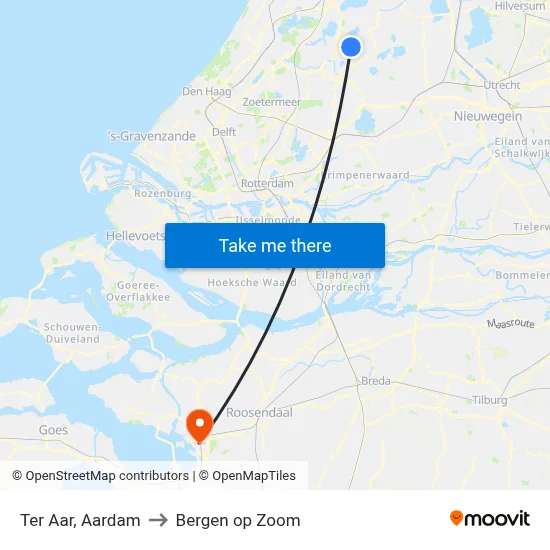 Ter Aar, Aardam to Bergen op Zoom map