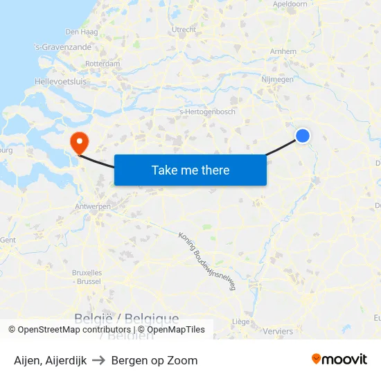 Aijen, Aijerdijk to Bergen op Zoom map