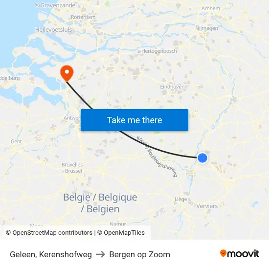 Geleen, Kerenshofweg to Bergen op Zoom map