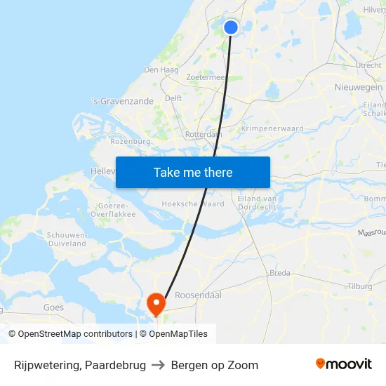 Rijpwetering, Paardebrug to Bergen op Zoom map