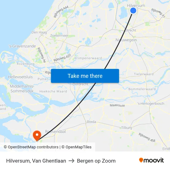 Hilversum, Van Ghentlaan to Bergen op Zoom map