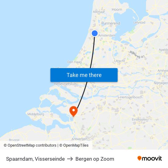 Spaarndam, Visserseinde to Bergen op Zoom map