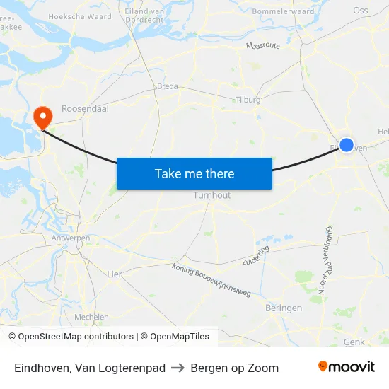 Eindhoven, Van Logterenpad to Bergen op Zoom map