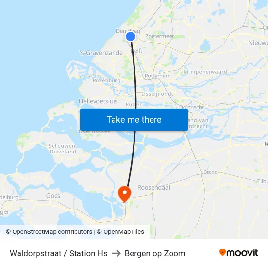 Waldorpstraat / Station Hs to Bergen op Zoom map