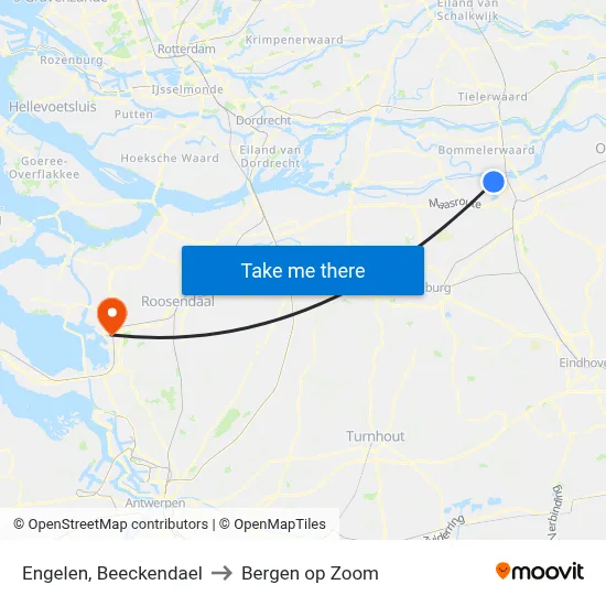 Engelen, Beeckendael to Bergen op Zoom map