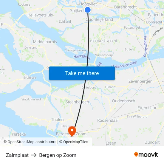 Zalmplaat to Bergen op Zoom map