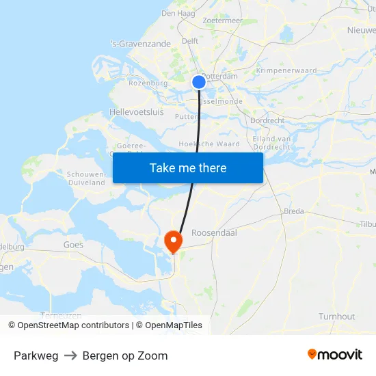 Parkweg to Bergen op Zoom map
