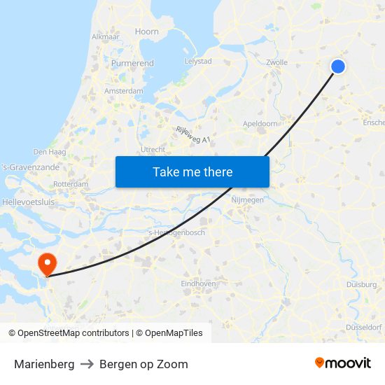 Marienberg to Bergen op Zoom map