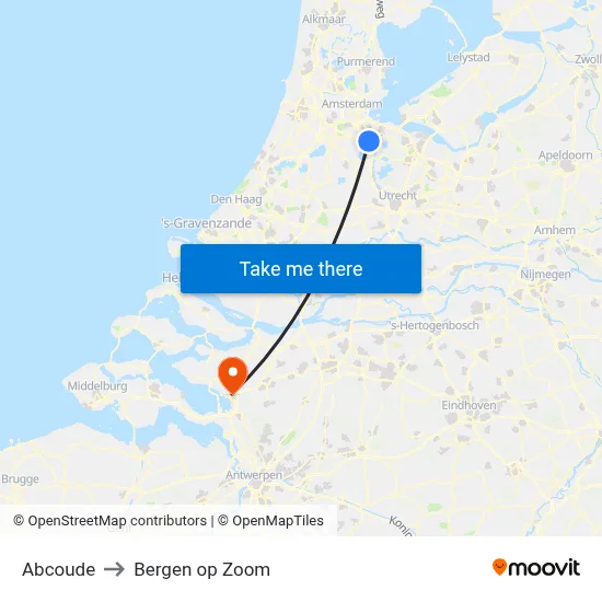Abcoude to Bergen op Zoom map