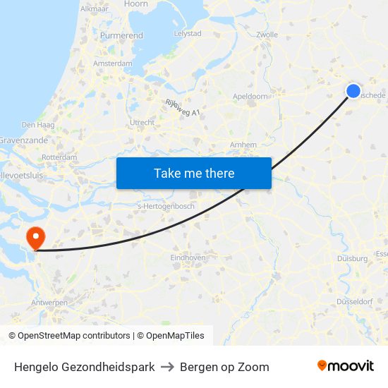 Hengelo Gezondheidspark to Bergen op Zoom map