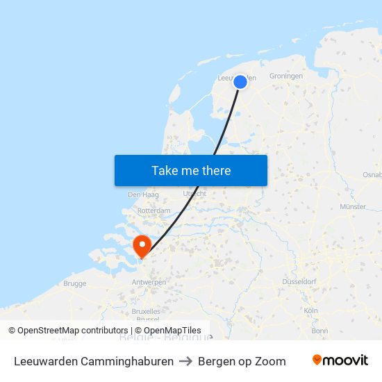 Leeuwarden Camminghaburen to Bergen op Zoom map