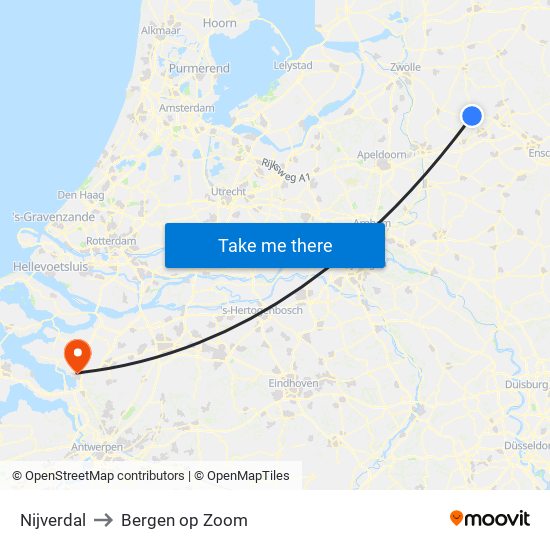 Nijverdal to Bergen op Zoom map