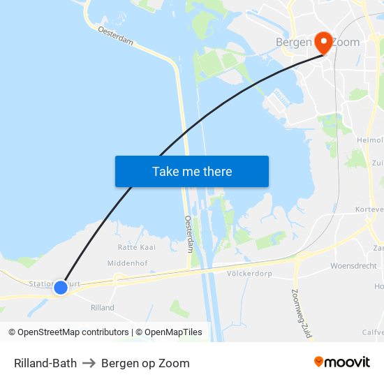 Rilland-Bath to Bergen op Zoom map