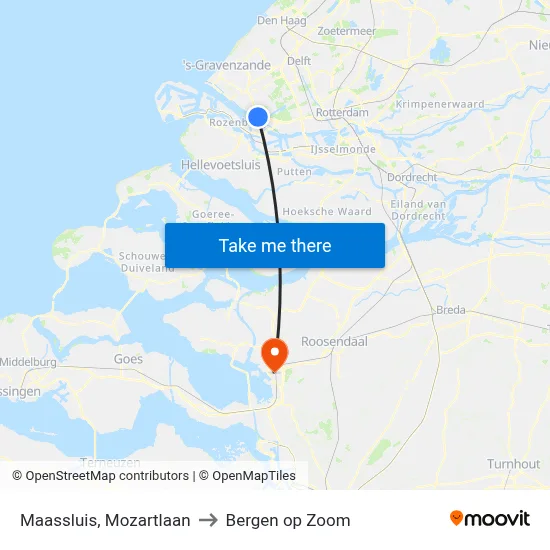 Maassluis, Mozartlaan to Bergen op Zoom map