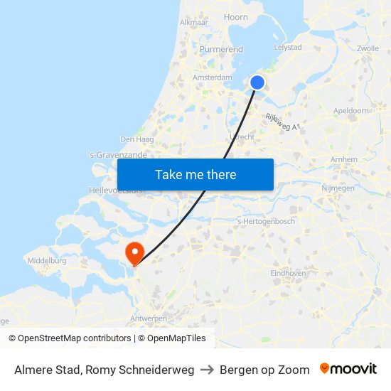 Almere Stad, Romy Schneiderweg to Bergen op Zoom map