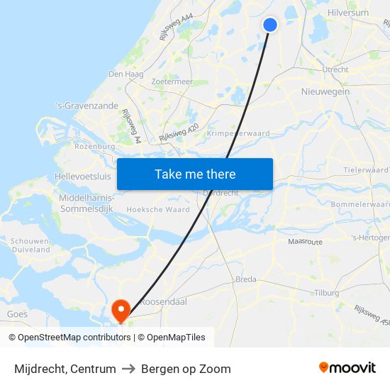 Mijdrecht, Centrum to Bergen op Zoom map